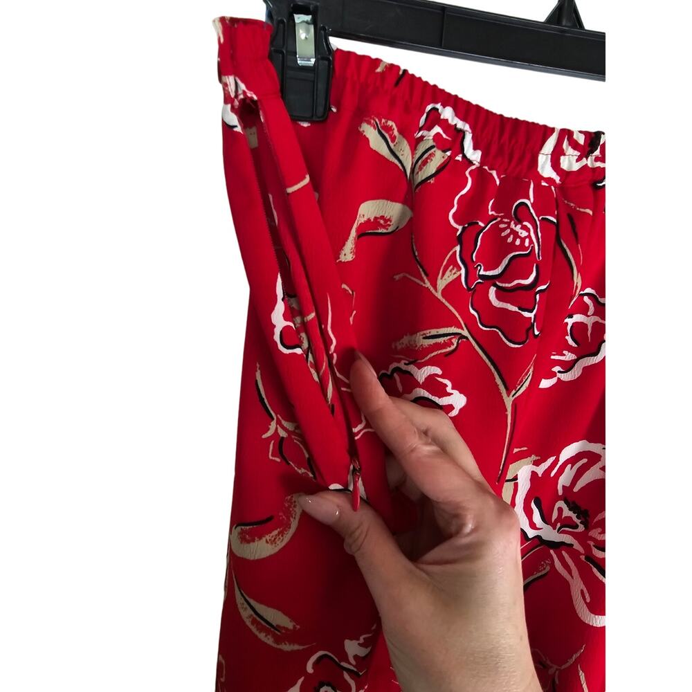 Briggs Vintage Skirt Size Large Red‎ Floral - Picture 2 of 8